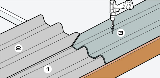 การติดตั้ง กระเบื้องลอนคู่ วิธีที่8